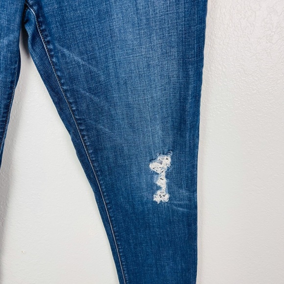 J BRAND BLUE DISTRESSED SKINNY BOYFRIEND JEANS AIDEN FLINTLOCK - Picture 5 of 9